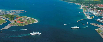 Air view of the stretch between Helsingør and Helsingborg. Copyrights: Helsingør Municipality.